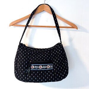 Vera Bradley Alpine Black Quilted Shoulder Bag Purse